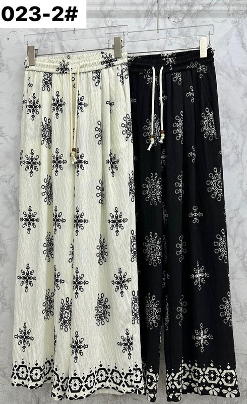 Summer Printed Wide Leg Loose Palazzo Pant